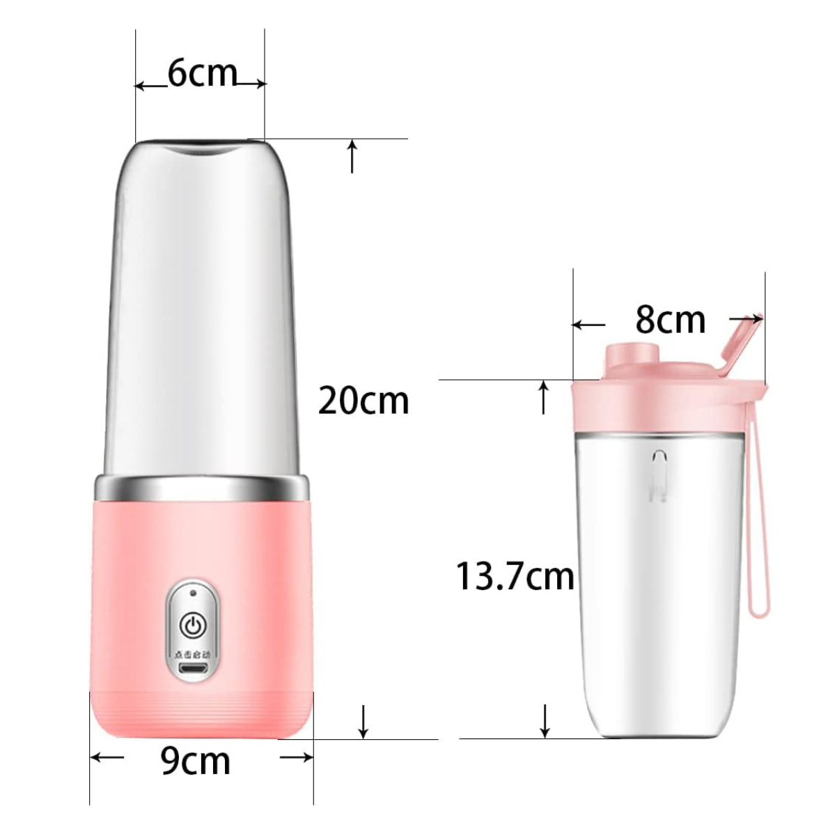 Mini Licuadora Personal Portátil Recargable 500 ml