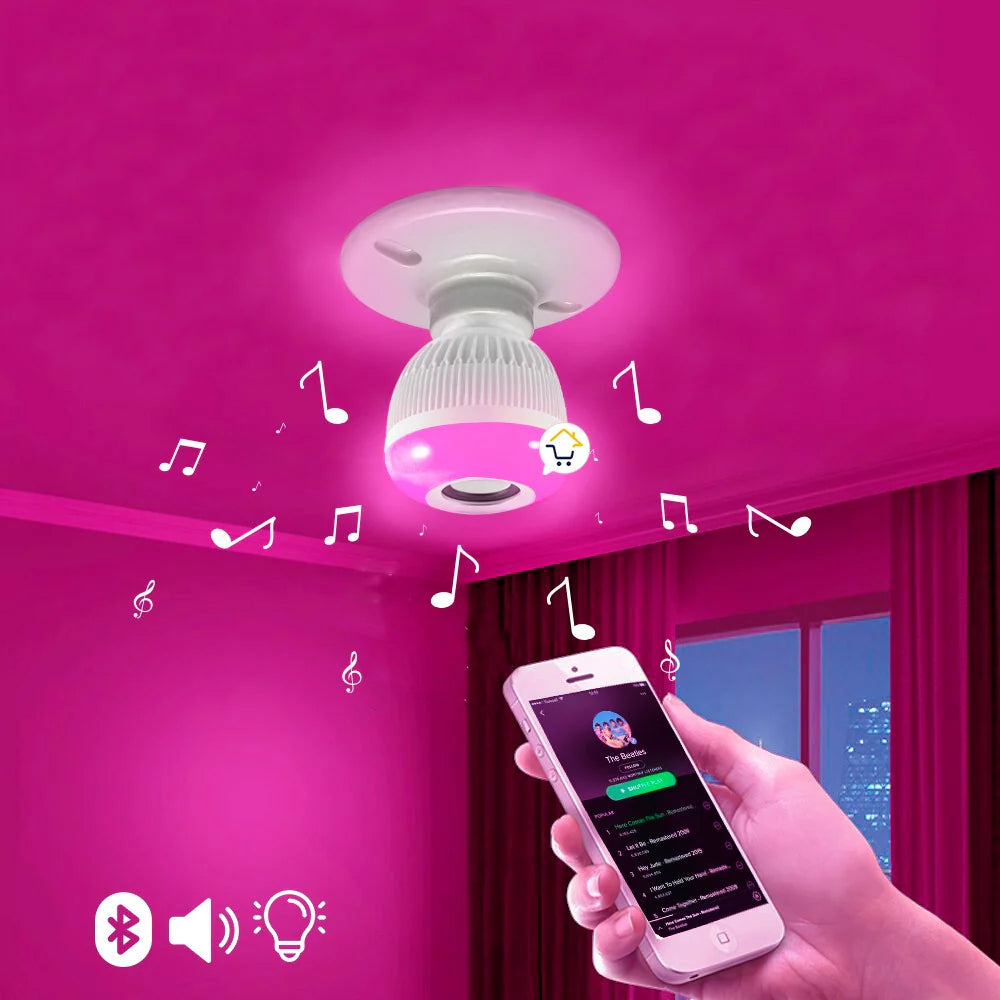 Bombillo LED Inteligente con Parlante Bluetooth