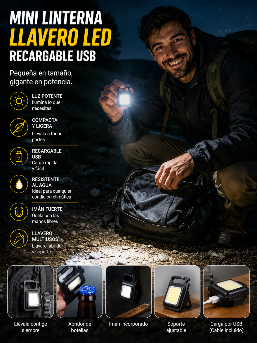 MINI LINTERNA LLAVERO LED